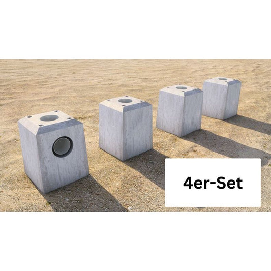 Betonfundamente Set aus 4 mit einem Regenwasserabfluss